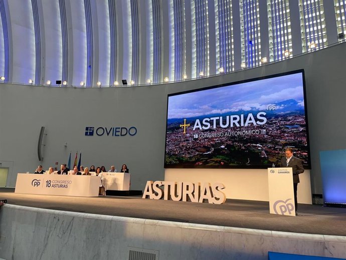 Alfredo Canteli durante el Congreso del PP de Asturias.