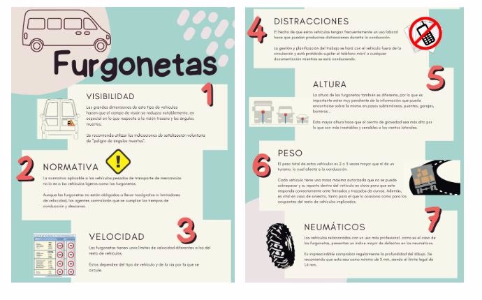 Infografía sobre la conducción de furgonetas realizada por la DGT.