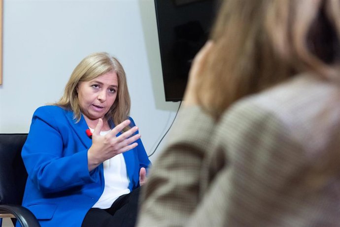 La vicealcaldesa de Madrid, portavoz y delegada de Seguridad y Emergencias, Inmaculada Sanz, durante una entrevista para Europa Press, en el Palacio de Cibeles, sede del Ayuntamiento de Madrid, a 16 de noviembre de 2023, en Madrid (España). 
