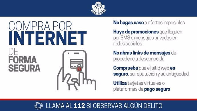 Cartel de aviso ante las ciberestafas