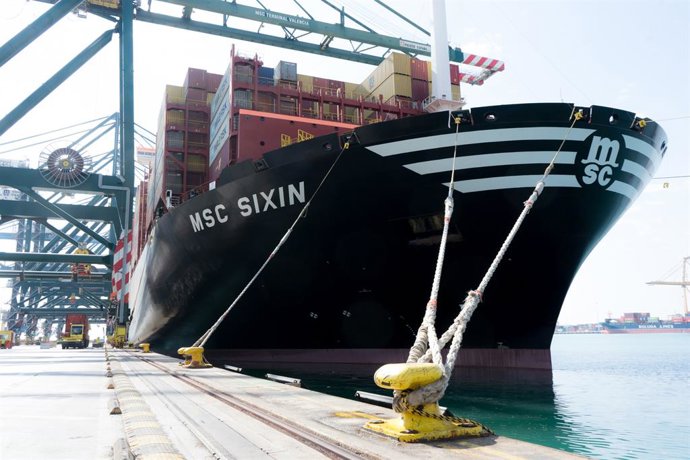 Archivo - Arxiu - Imatge d'arxiu d'un buc de MSC al Port de Valncia. 