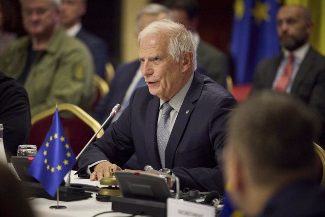 Archivo - October 2, 2023, Kyiv, Kiev Oblast, Ukraine: Vice-President of the European Commission Josep Borrell remarks during a meeting of the European Union Council of Foreign Ministers, October 2, 2023 in Kyiv, Ukraine.