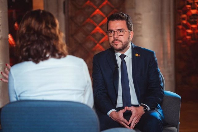 El presidente de la Generalitat, Pere Aragonès, en una entrevista de TV3.