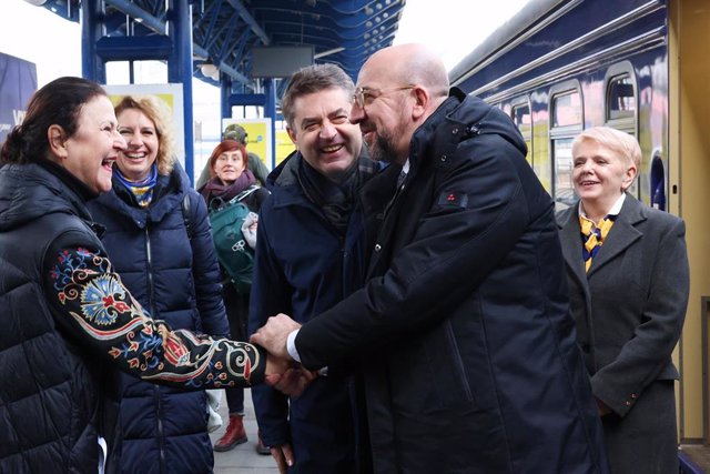 Charles Michel, presidente del Consejo Europeo, a su llegada a Kiev
