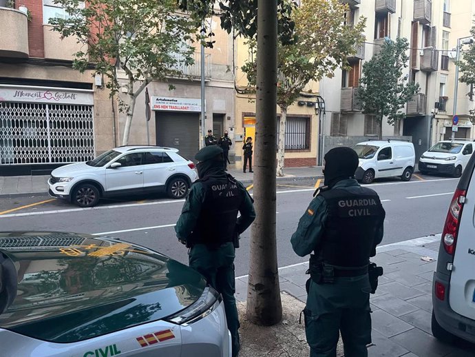 Imatge de l'operatiu policial de la Gurdia Civil