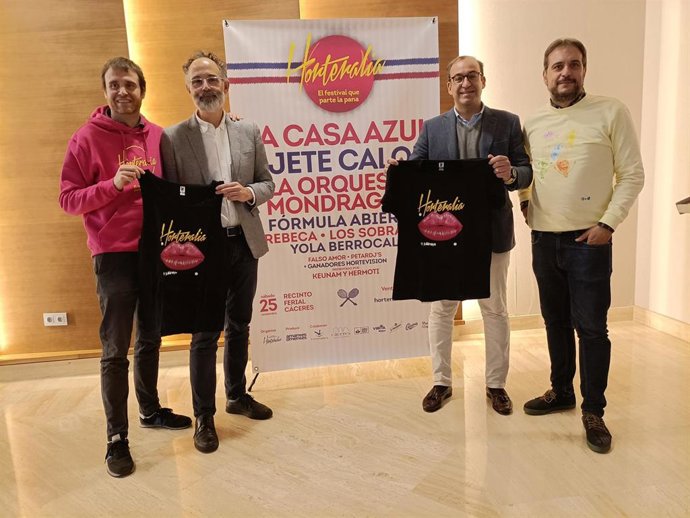 Conrado Gómez, Francisco Palomino, Rafael Mateos y Sergio Martínez, en la presentación del festival Horteralia de Cáceres