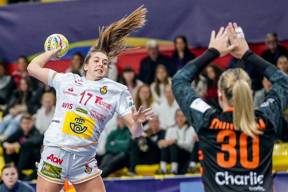 Archivo - Jennifer Gutierrez Bermejo of Spain during the Women's EHF EURO 2022 Handball match between Netherlands and Spain on November 13, 2022 at the Arena Boris Trajkovski in Skopje, Macedonia - Photo Henk Seppen / Orange Pictures / DPPI