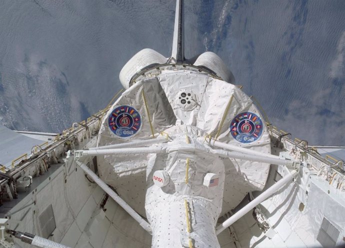 Aspecto de un Spacelab en la bodega del transbordador espacial