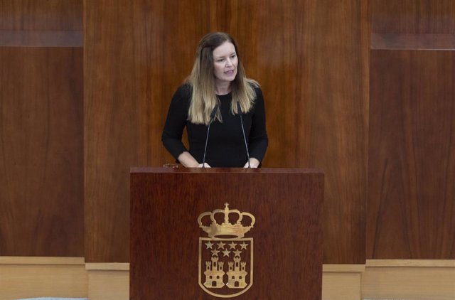 La consejera de Familia, Juventud y Asuntos Sociales, Ana Dávila, interviene durante un pleno en la Asamblea de Madrid, a 8 de noviembre de 2023, en Madrid (España). 