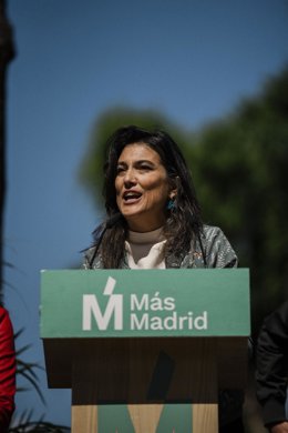 Archivo - Imagen de archivo de la portavoz de Más Madrid en la Asamblea, Manuela Bergerot, en un acto de campaña. 
