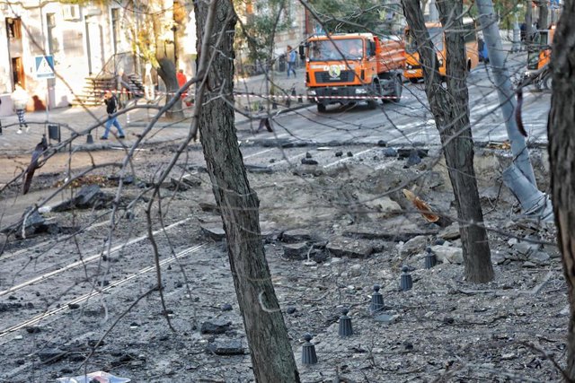 Una zona dañada tras un ataque ruso en la ciudad ucraniana de Odesa