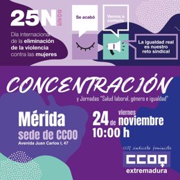 Cartel concentración de CCOO por el 25N