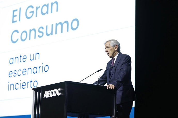 El presidente de Aecoc, Javier Campo, en la inauguración del Congreso de Gran Consumo