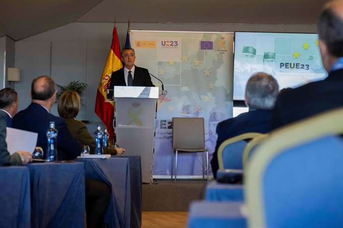 El director general de la Guardia Civil, Leonardo Marcos, en un seminario sobre la seguridad en zonas despobladas