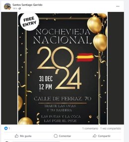 Imatge del cartell compartida per l'edil de Vox a Xirivella