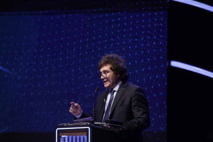 Archivo - El candidato a la Presidencia de Argentina Javier Milei