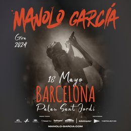 Cartel del concierto de Manolo García en el Palau Sant Jordi de Barcelona