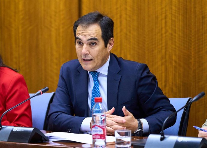 El consejero de Justicia, Administración Local y Función Pública, José Antonio Nieto, durante su comparecencia en la Comisión de Infancia del Parlamento.