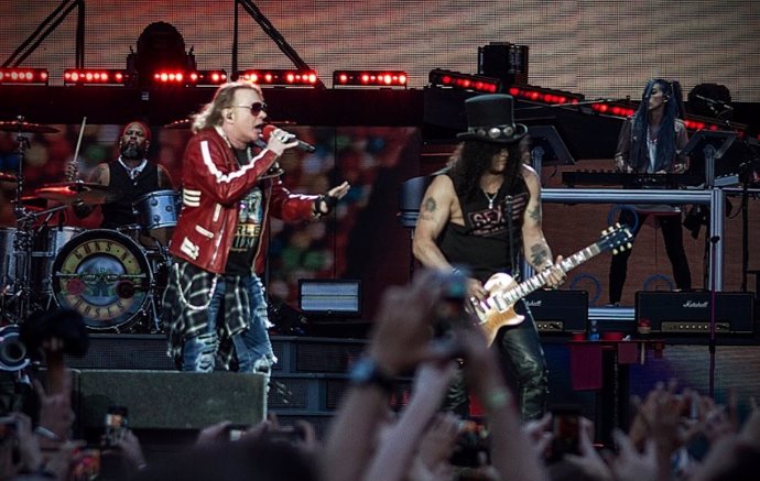 Archivo - Tuvieron que pasar 24 años para que las cosas quedaran en su lugar. Para que los Guns n' Roses de Axl Rose, Slash y Duff regresaran al estadio Vicente Calderón, donde dieron su último concierto patrio juntos un excesivamente lejano 6 de julio 