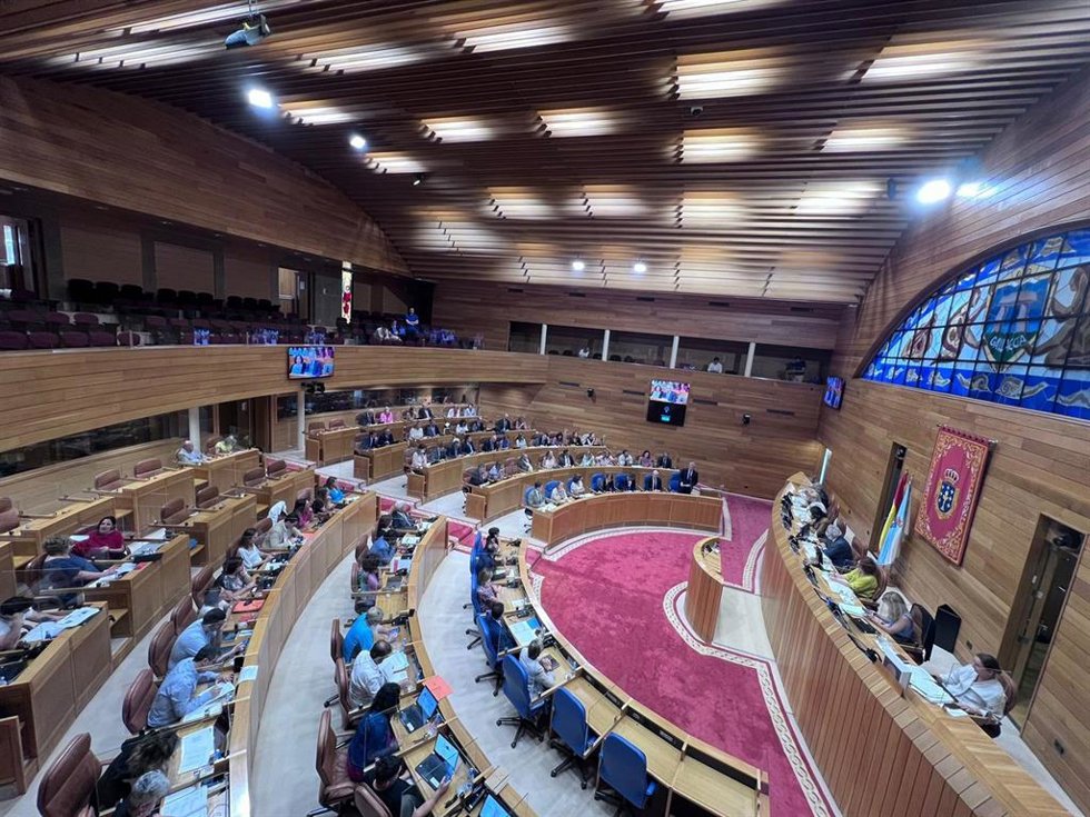 Archivo - Hemiciclo gallego. Declaración institucional en el Parlamento de Galicia.