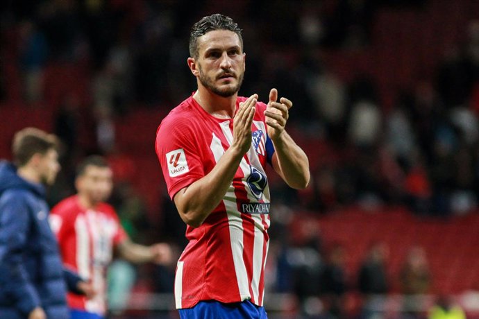 Jorge Resurreccion "Koke" of Atletico de Madrid clapping during the spanish league, LaLiga EA Sports, football match played between Atletico de Madrid and Villarreal CF at Civitas Metropolitano stadium on November 12, 2023, in Madrid, Spain.