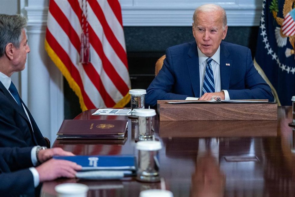 El secretario de Estado de EEUU, Antony Blinken, y el presidente estadounidense, Joe Biden