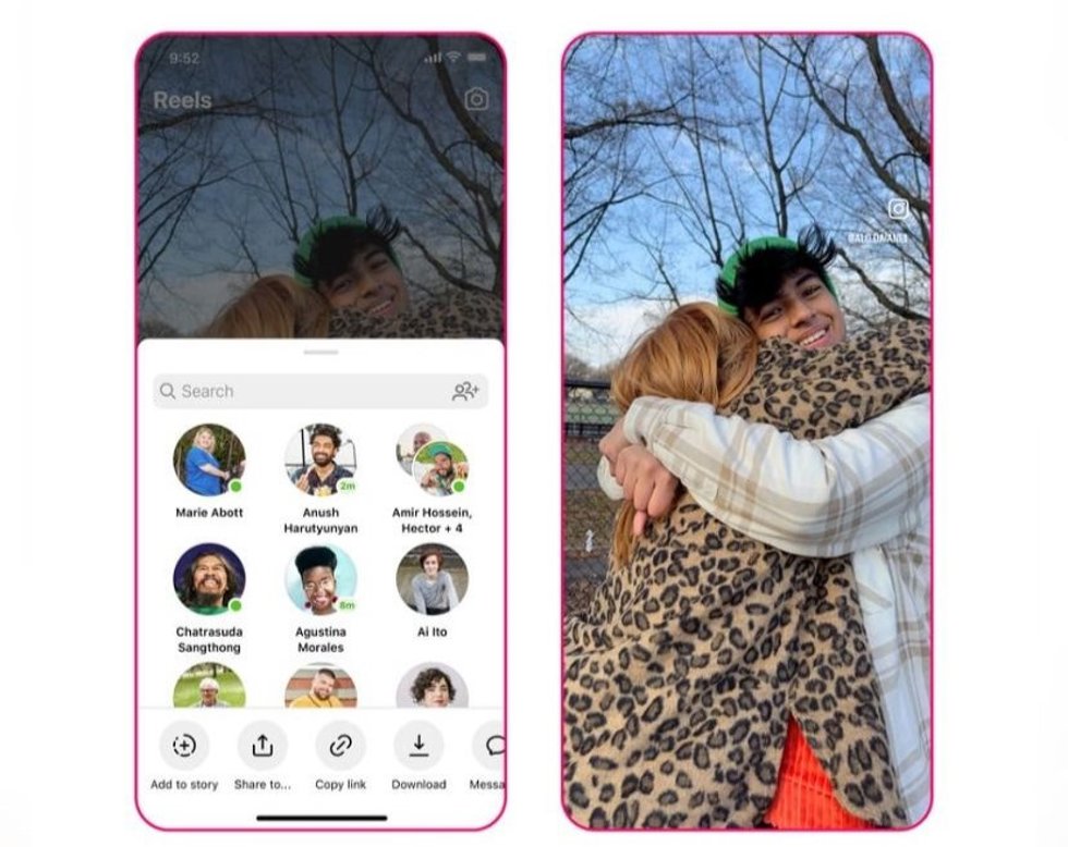 La opción de descargar Reels de Instagram.