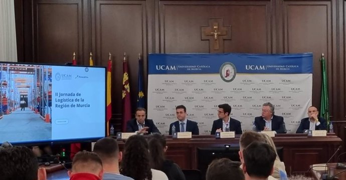 Imagen de las II Jornadas de Logística de la Región de Murcia, organizadas por el Grado de Ingeniería Civil de la Universidad Católica de Murcia UCAM