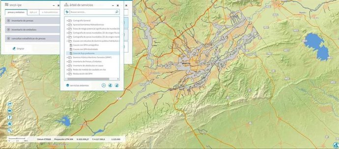 Captura del visor donde pueden verse esta cartografía