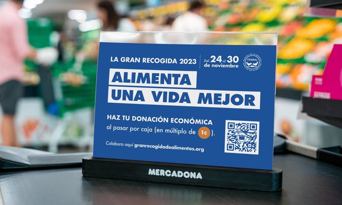 Mercadona participa en la Gran Recogida de Alimentos que arranca este viernes.