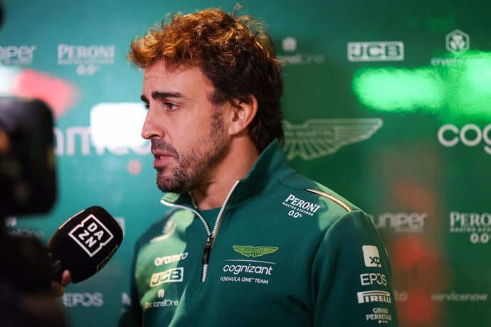 El piloto español de Fórmula 1 Fernando Alonso (Aston Martin), en el GP de Las Vegas 2023.  