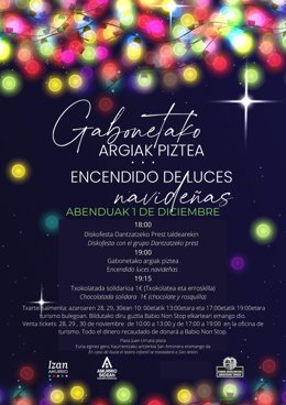 Cartel con el programa del encendido de luces de Amurrio