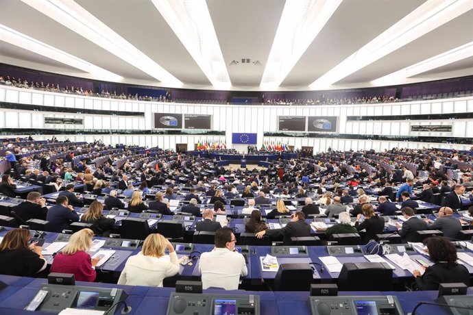 HANDOUT - 22 November 2023, France, Strasbourg: Ageneral view during a plenary session at the European Parliament in Strasbourg. Photo: Fred Marvaux/EU Parliament/dpa - ATTENTION: editorial use only and only if the credit mentioned above is referenced 