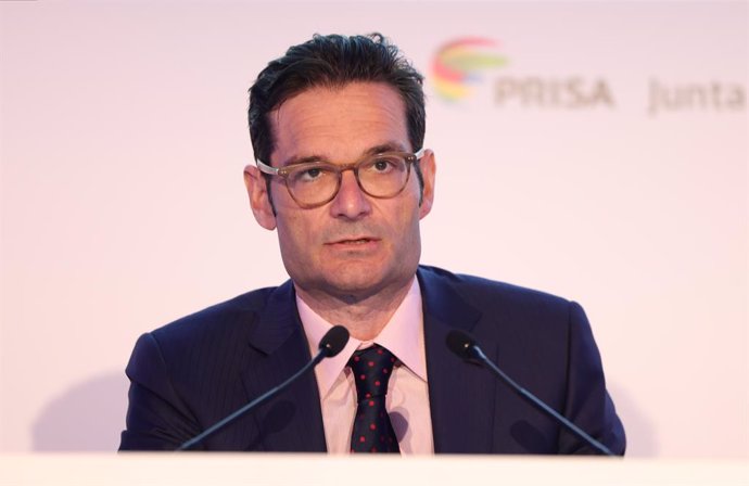 Archivo - El presidente de PRISA, Joseph Oughourlian, durante la celebración de la Junta General de Accionistas de PRISA 2023, en la sede de la compañía, a 27 de junio de 2023, en Madrid (España).