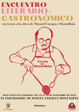 Cartel del Encuentro Literario-Gastronómico en torno a la Obra de Manuel Vázquez Montalbán.