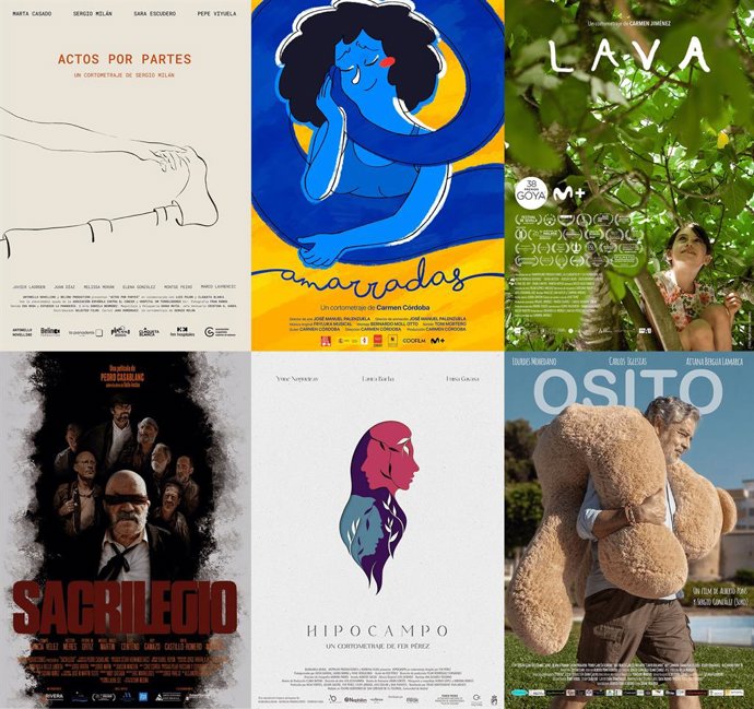 Carteles de los cortos que se proyectarán en la Semana del Cine en Córdoba.