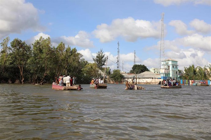 Archivo - Imagen de archivo de inundaciones en Somalia