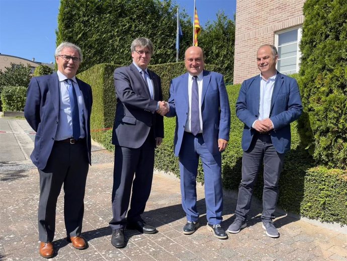 Reunión entre el expresident, Carles Puigdemont, con el presidente del EBB del PNV, Andoni Ortuzar, Jordi Turull y Joseba Aurrekoetxea en Waterloo (Bruselas)