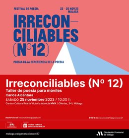 El Centro del 27 de la Diputación celebra un taller de poesía para móviles en el marco del Festival Irreconciliables