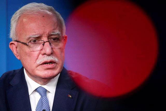 Archivo - El ministro de Asuntos Exteriores palestino, Riyad al Maliki