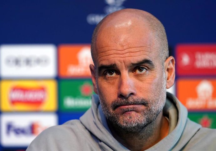 El entrenador del Manchester City, Pep Guardiola, en rueda de prensa