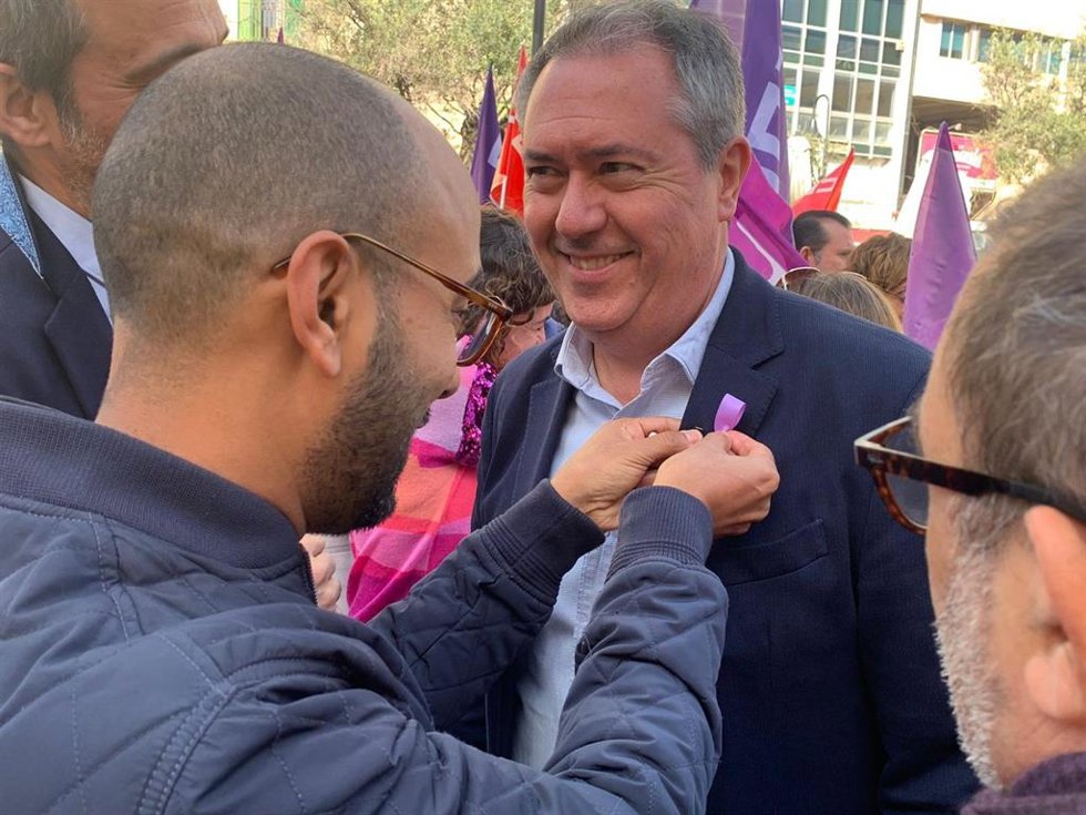 El secretario general del PSOE-A, Juan Espadas, en un acto con motivo del 25N en Palma de Mallorca.