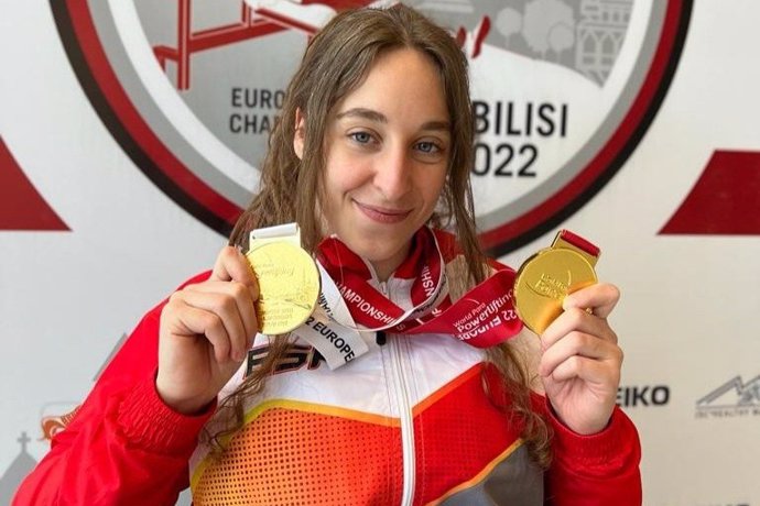 Loida Zabala, en el Campeonato de Europa de halterofilia paralímpica de 2022.