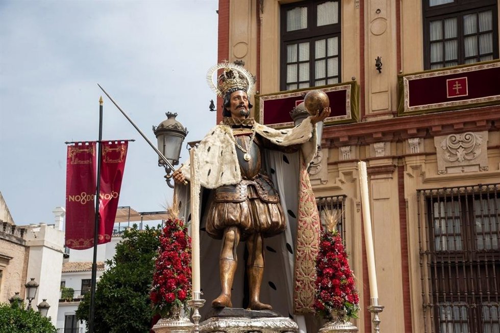 Imagen de San Fernando durante la procesión del Corpus, en una foto de archivo.