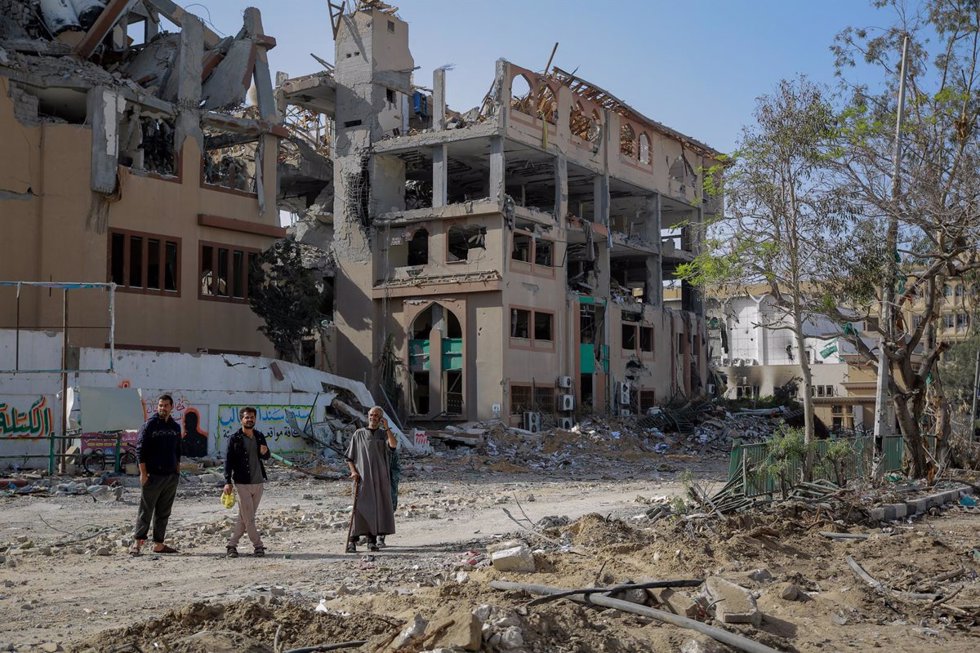 Edificios destruidos en la capital de la Franja de Gaza 