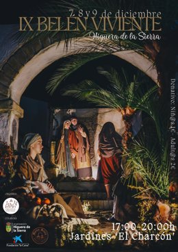 Cartel del Belén Viviente 2023 de Higuera de la Sierra (Huelva).