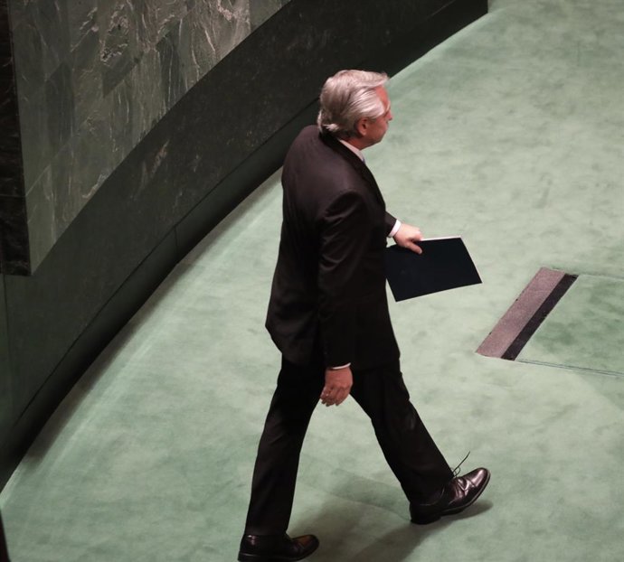 Archivo - September 19, 2023, New York City, New York: (NEW) President of Argentina, Alberto Fernandez, Speaks at UN 78th GA in New York. September 19, 2023, New York, USA: The President of Argentina, Alberto Fernandez, speaks at the 78th session of the