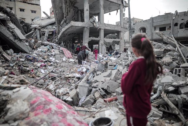 Un edificio bombardeado en Gaza
