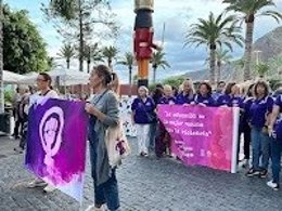 Manifestación con motivo del 25N en la isla de La Palma