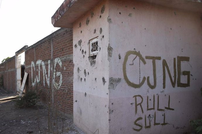 Archivo - Pintada a favor del Cártel Jalisco Nueva Generación